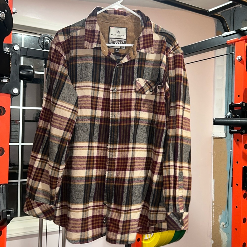 Legendary Whitetails Red Tan Plaid Flannel Shirt